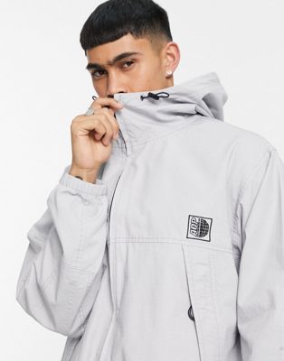 Topman ripstop hooded jacket in grey