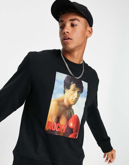 Topman - Rocky - Felpa nera con grafica