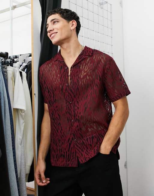 Topman – Röd djurmönstrad skjorta 