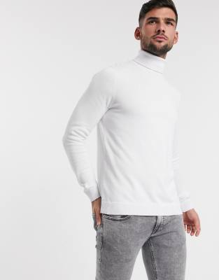 white jumper roll neck