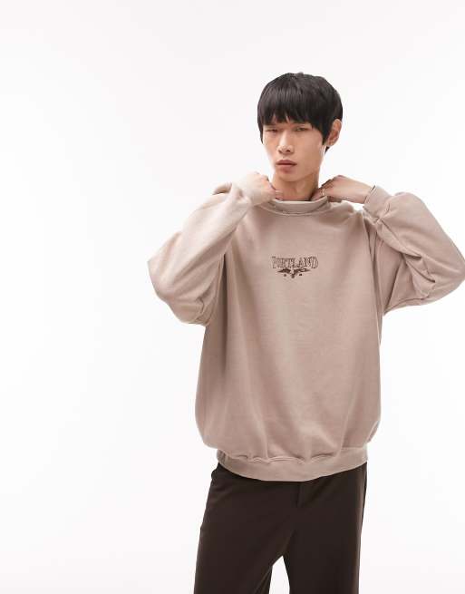 Topman – Rosa sweatshirt i oversize med 