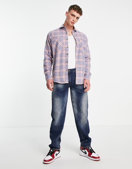 Topman – Rosarutig skjorta i oversize