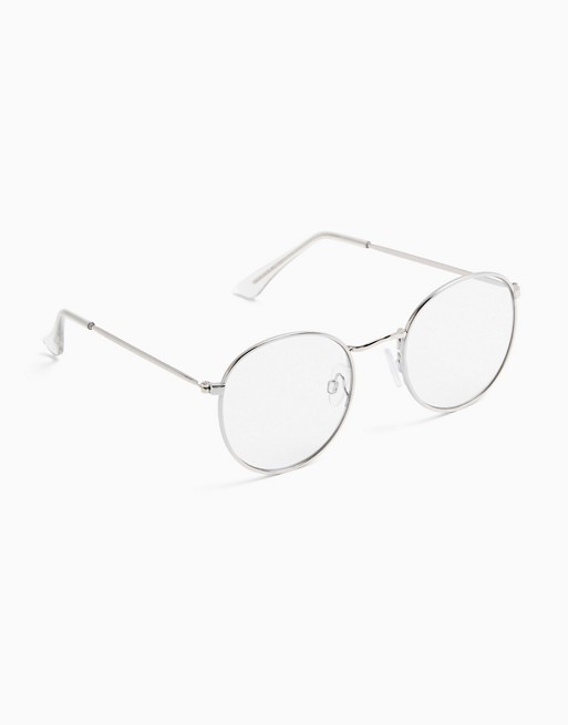 Topman round reader glasses in silver