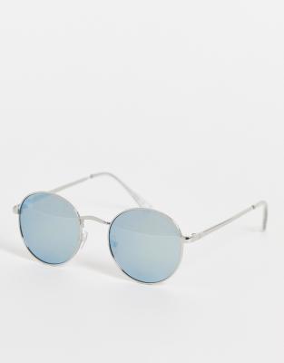 Topman round sunglasses with mirrored lens