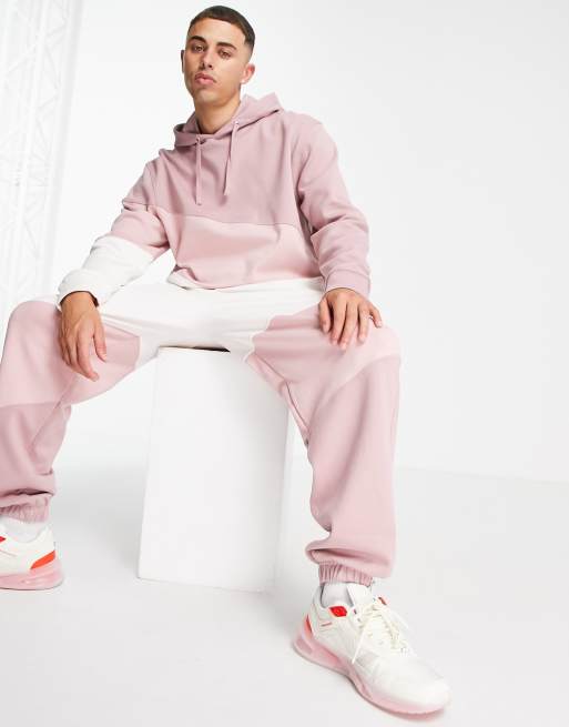 Topman – Różowe joggersy oversize z blokami kolorów, część zestawu, 4 z 4