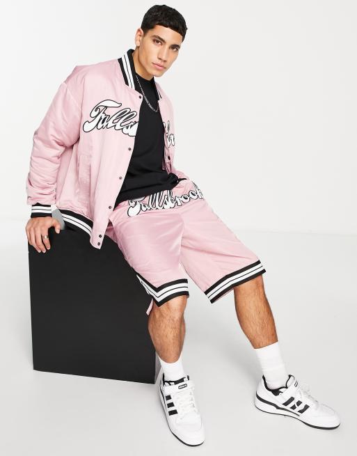 Topman – Kurtka i szorty – różowy zestaw w stylu uczelnianym, 2 z 2