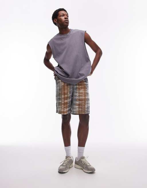 Topman - Ruimvallend mouwloos T-shirt in grijs met wassing, 2 van 4