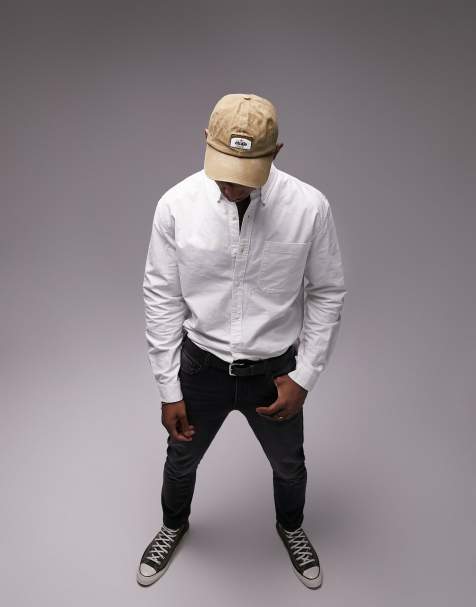 Topman - Ruimvallend oxford overhemd met lange mouwen in wit - view 1