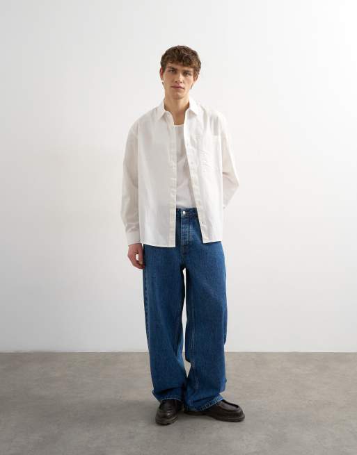 Topman - Ruimvallend poplin overhemd in wit, 2 van 5