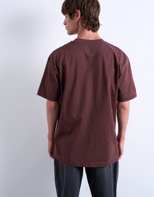 Topman - Ruimvallend T-shirt in bruin, 5 van 5