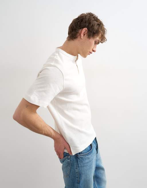 Topman - Ruimvallend T-shirt van linnenmix in ecru, 4 van 5