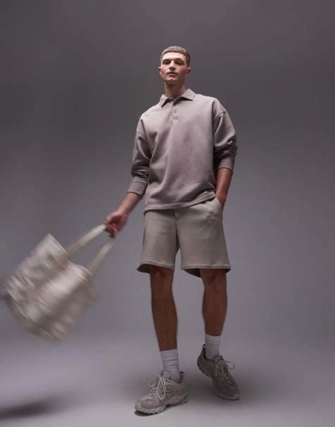 Topman – Sandfärgad sweatshirt i oversize med pikékrage - view 1