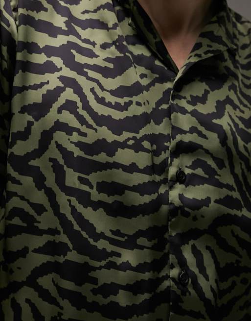 khaki animal print shirt