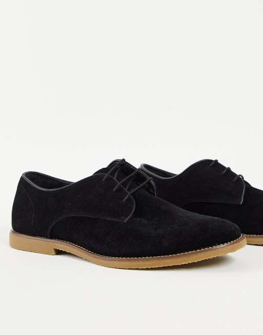Topman - Scarpe stringate nere in camoscio sintetico