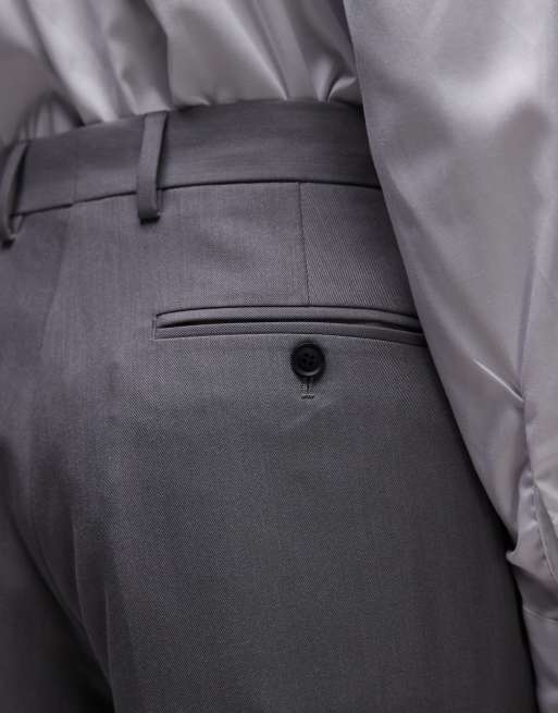 Topman – Schmal geschnittene Anzughose in Grau, 4 von 5