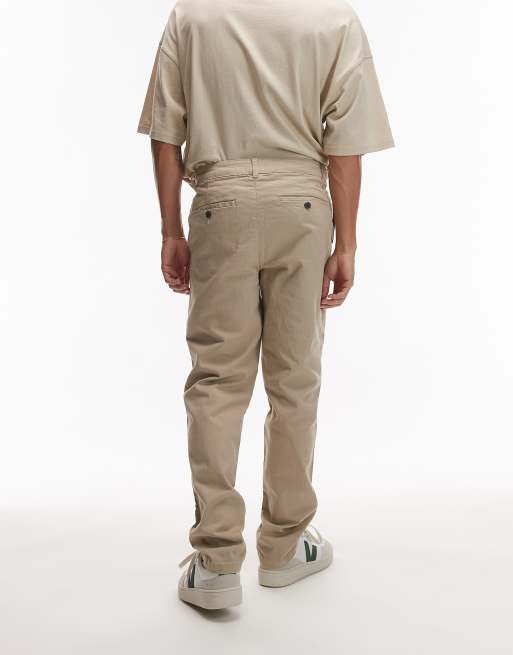 Topman – Schmal geschnittene Chinohose in Stein, 4 von 5