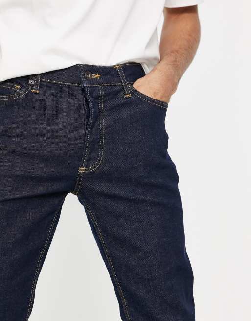 Topman – Schmal geschnittene Stretch-Jeans aus Baumwollmix in Raw Denim - MBLUE, 3 von 4