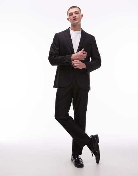 Topman – Schmal geschnittener Anzug in Schwarz - view 1