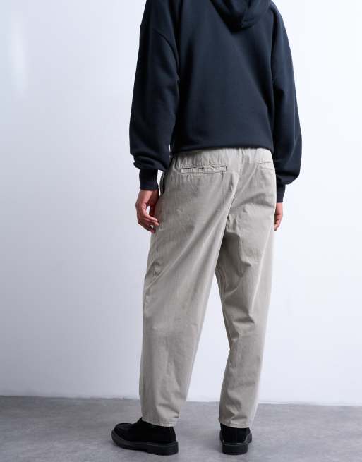 Topman – Schmal zulaufende Cargohose aus Leinen in Steinbeige, 5 von 5