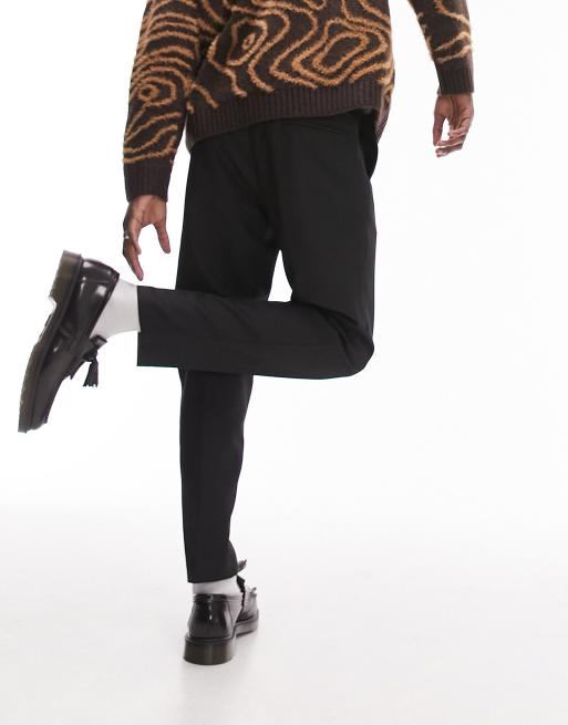 Topman – Schmal zulaufende Hose aus ausgeprägtem Twill in Schwarz, 2 von 5