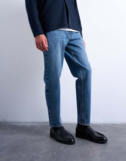 Topman – Schmal zulaufende Jeans aus festem Denim in mittlerer Waschung, 3 von 5