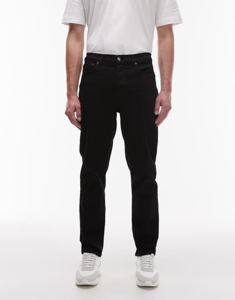 Topman – Schmal zulaufende Stretch-Jeans in Schwarz - view 1