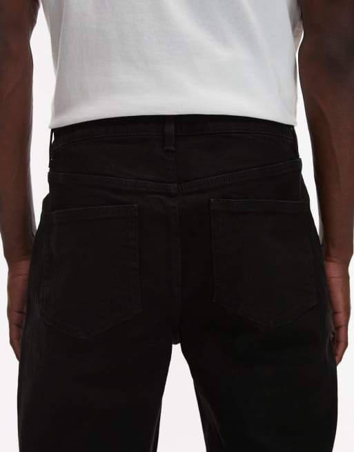 Topman – Schmal zulaufende Stretchjeans in Schwarz, 4 von 5