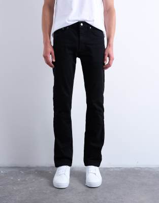 Schmale Stretch-Jeans in Schwarz Schwarz W32 L32