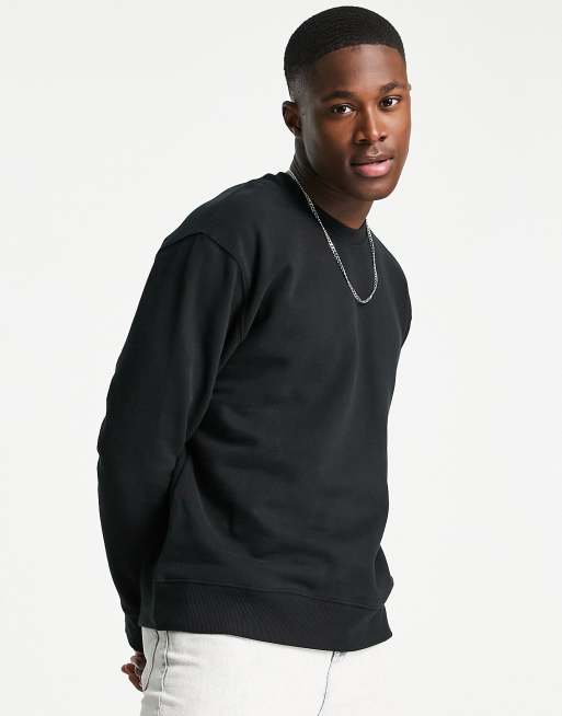Topman set crewneck sweatshirt in black ASOS