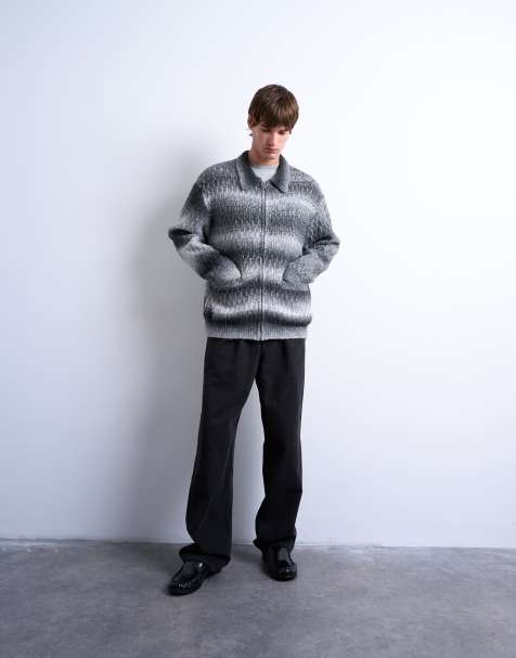 Topman – Set med kofta i stickad mix med dragkedja - view 1