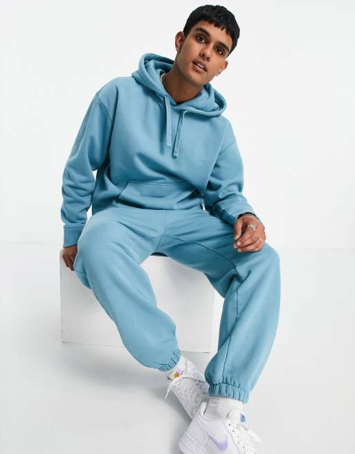 Topman set oversized hoodie in blue