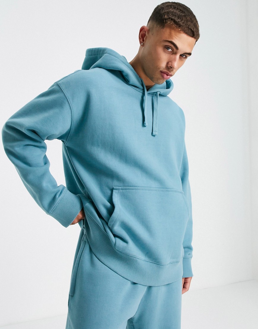 Topman set oversized hoodie in blue-Blues