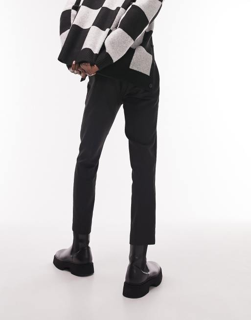 Topman - Set van 2 nette skinny broeken met elastische tailleband in zwart en grijs, 2 van 4