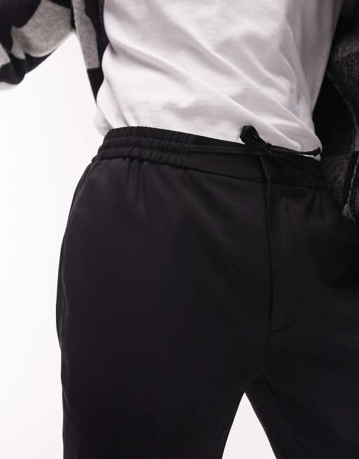Topman - Set van 2 nette skinny broeken met elastische tailleband in zwart en grijs, 3 van 4