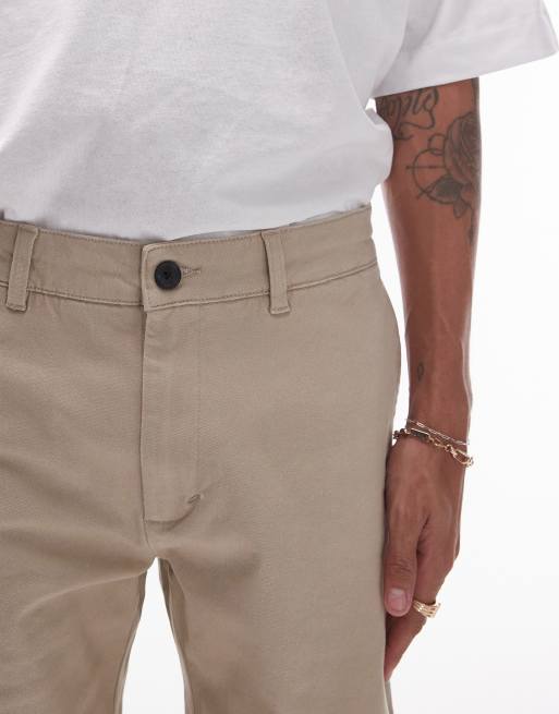 Topman - Set van 2 skinny chinoshorts in grijs en stone, 3 van 5