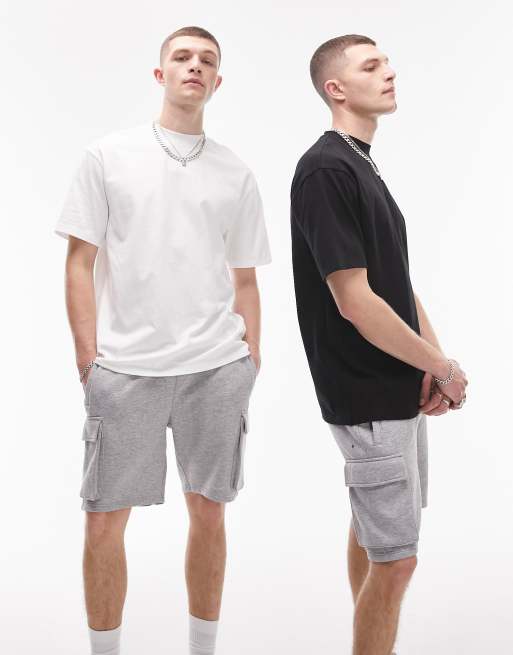 Topman - Set van 2 T-shirts met oversized pasvorm in wit en zwart