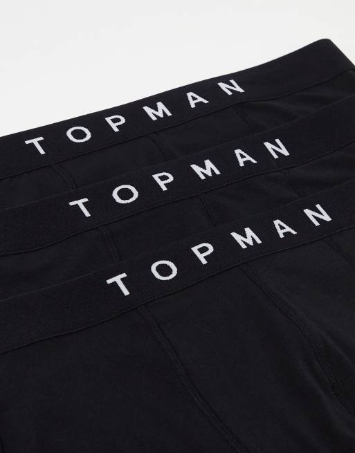 Topman - Set van 3 boxershorts in zwart met zwarte taillebanden, 3 van 4
