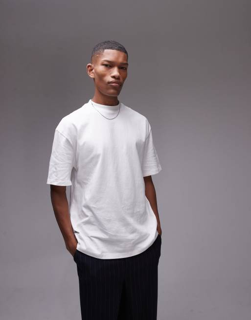 Topman - Set van 3 ruimvallende T-shirts in zwart, wit en antraciet, 2 van 4