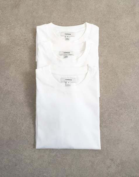Topman - Set van 3 T-shirts met klassieke pasvorm in wit - view 1