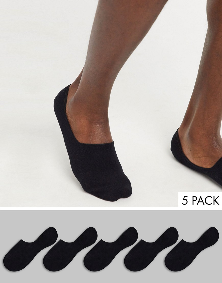 Topman - Set van 5 paar zwarte onzichtbare sokken