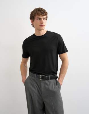 Topman Classic Fit Sheer T-shirt In Black