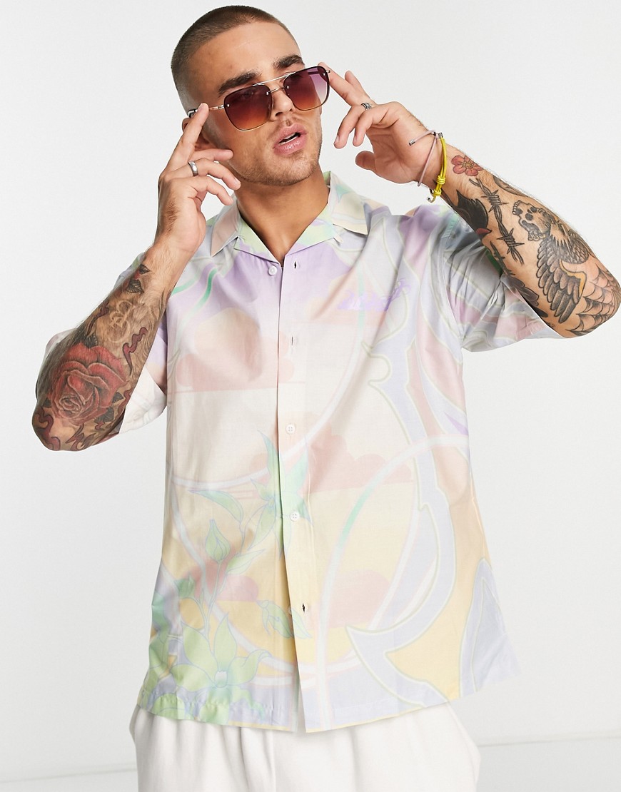 Topman sherbert print shirt in pastel colours-Multi