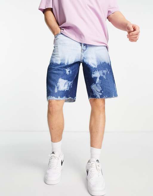 Topman - Short ajusté ultra décoloré - Délavage moyen 