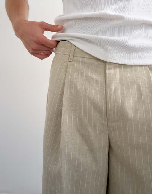 Topman - Short ample à rayures - Taupe, 5 de 5