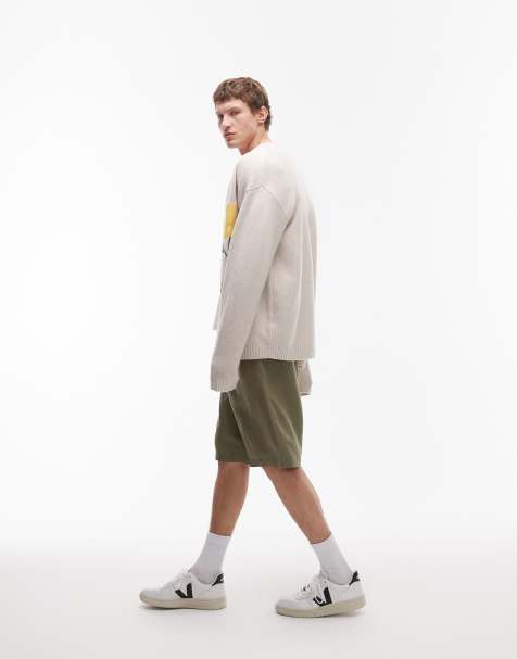 Topman - Short ample en lin - Kaki - view 1