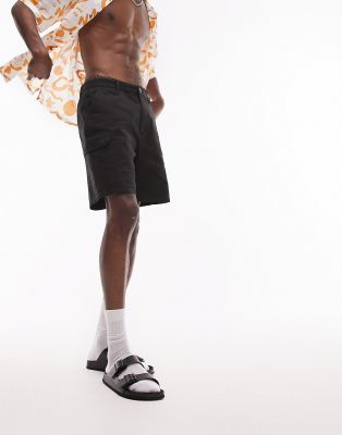 Topman skinny cargo shorts in black - ASOS Price Checker