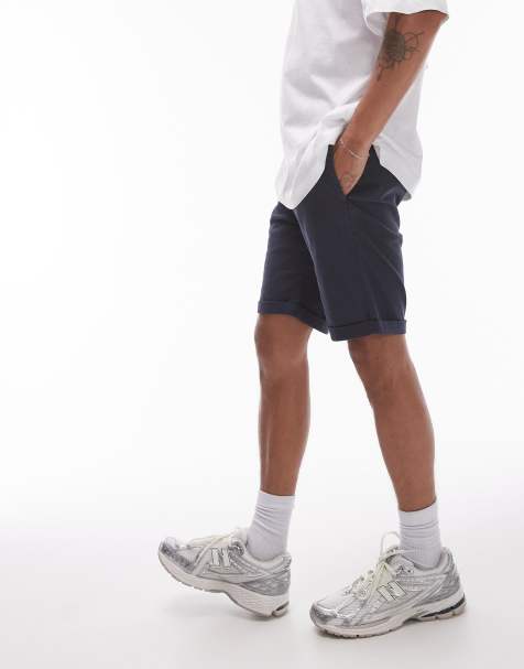 Topman - Short chino skinny - Bleu marine - view 1