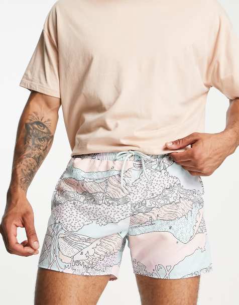 Topman - Short de bain à imprimé carte abstrait - view 1