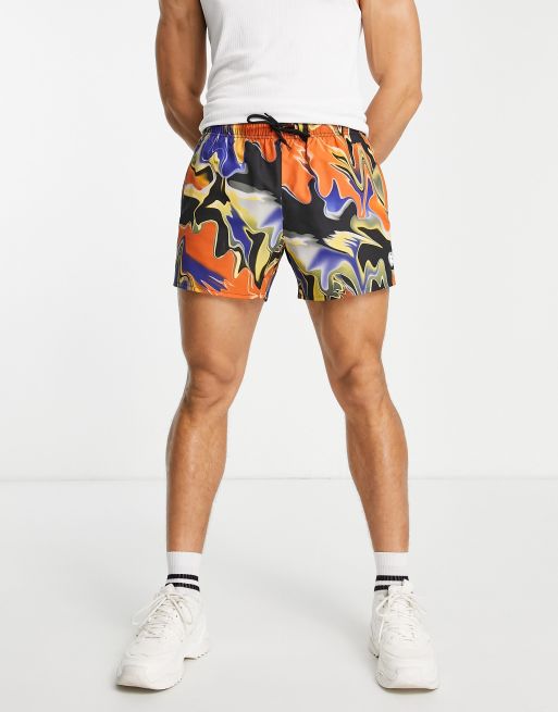 Topman - Short de bain à motif marbre - Multicolore