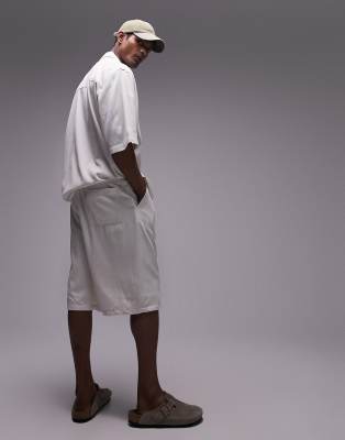 Short Large TOPMAN Rayé Marine Taille 32 - Neuf Avec étiquette - 68% Polyester 32% Viscose